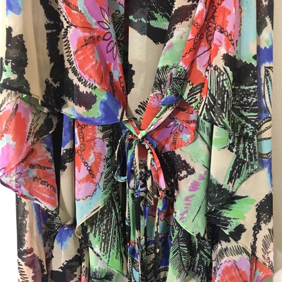 Andrew Charles Red Floral High-low Hem Dress - Picture 4 of 8